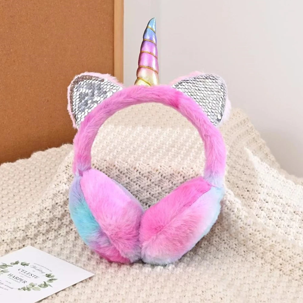 Top Trends: Cute Unicorn Earmuffs Children Kids Cat Ears Lovely Ear-Muffs Cover Warmer Plush Headband Fur Headphones Winter Fluffy Earflap Shoppable Styles