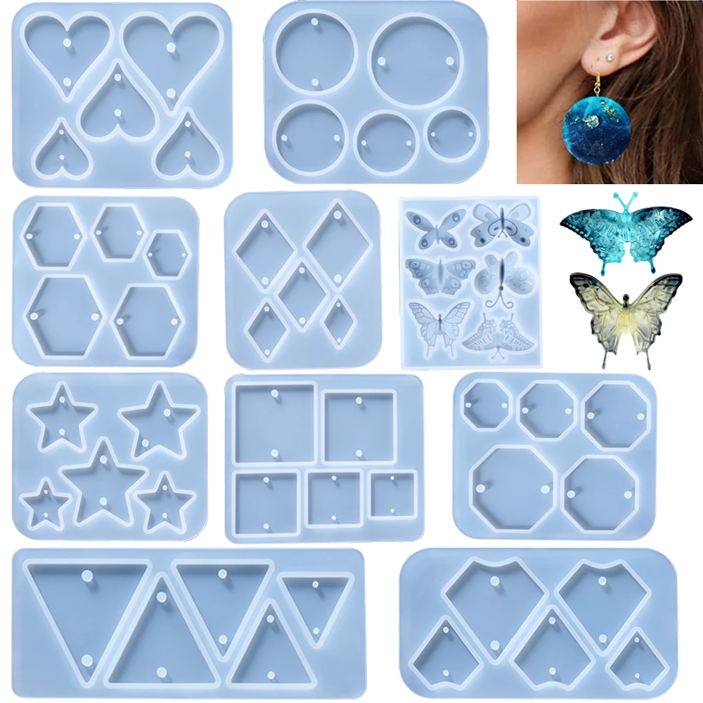 Top Trends: Earring Pendant Silicone Mold Epoxy Resin Jewelry Making Mold Geometry Butterfly DIY Charms Pendant Mould Creative Jewelry Craft Shoppable Styles