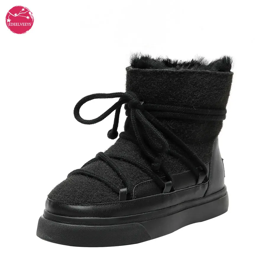 Top Trends: Women Warm Fur Ankle Snow Boots Girls Platform Waterproof Shoes Fashion Suede Female Outdoor Casual Flats Booties Drop Shipping Shoppable Styles