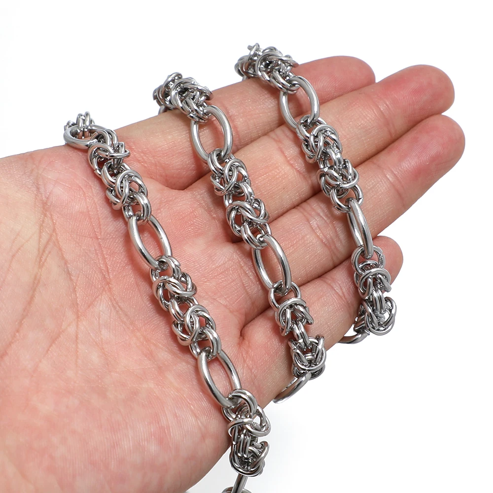 Top Trends: 1 Meter Stainless Steel Punk Knot Link Chains For DIY Jewelry Gifts Hip-Hop Necklace Bracelet Findings Accessories Bulk Supplies Shoppable Styles