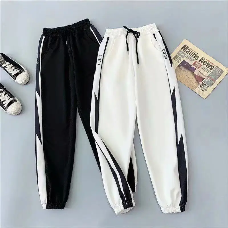 Top Trends: 2023 New Spring And Autumn Fashion Trend Loose Relaxed And Versatile Sports Korean Version Couple Tied Nine Point Harun Pants Shoppable Styles