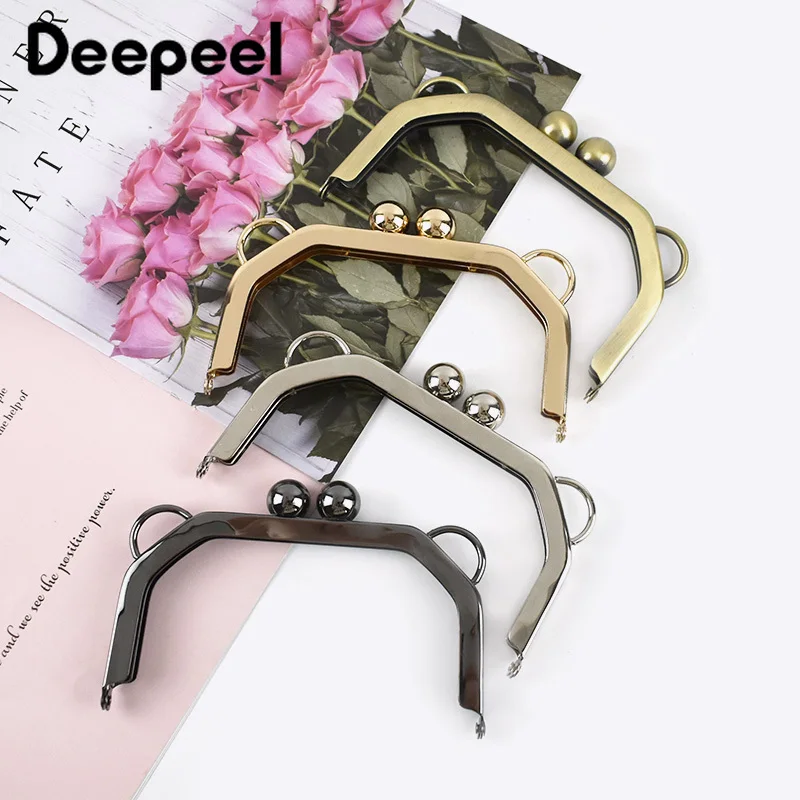 Top Trends: 1 / 2Pcs Deepeel 14cm Smooth Bag Handles Framework Metal Purse Frame Bags Handle Sewing Brackets Wallet Kiss Clasp Sew Accessories Shoppable Styles