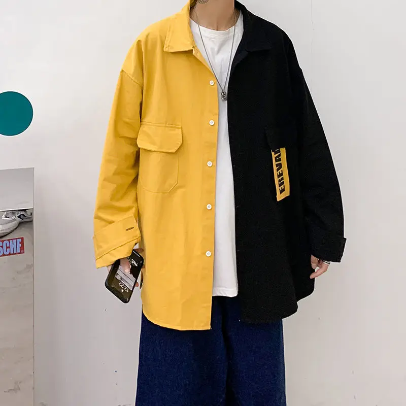 Top Trends: 2023 New Spring And Autumn Fashion Retro Patchwork Color Contrast Loose Casual Design Sense, Niche Versatile Letter Print Jacket Shoppable Styles