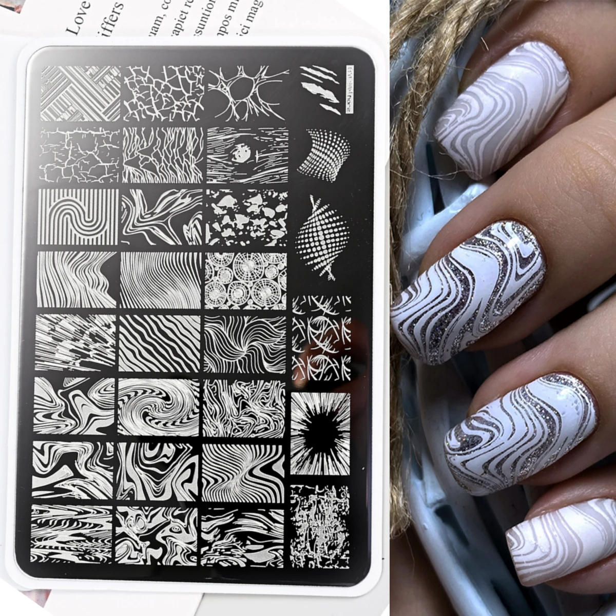 Top Trends: Big Size Geometry Nail Stamping Plates Lines Animal Plus Thicken Template Plate Mold Printing Plates Nail Art Stencil Stamp Tool Shoppable Styles