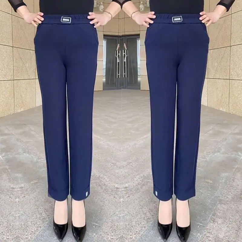 Top Trends: Office Lady Korean Fashion High Waist Pencil Pants Spring Summer New Streetwear Women Solid Elastic Slim Casual Straight Trouser Shoppable Styles