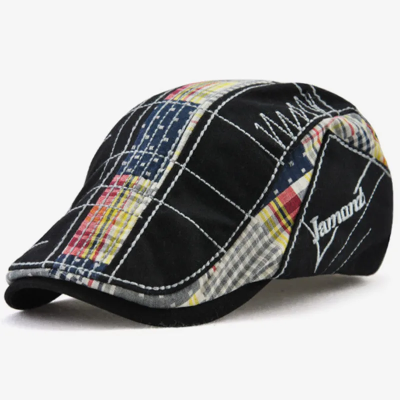 Top Trends: Colored Plaid Flat Cap Patchwork Newsboy Hat Contrast Color Stitched Newsboy Cap Gatsby Cabbie Driving Beret Hat Cabbie Flat Cap Shoppable Styles