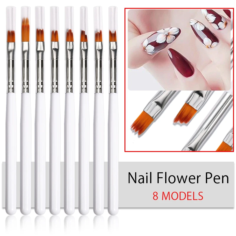 Top Trends: 3 / 6 / 8pcs Professional Manicure UV Gel Brush Pen Transparent Acrylic Nail Art Painting Drawing Brush Phototherapy Tools Shoppable Styles