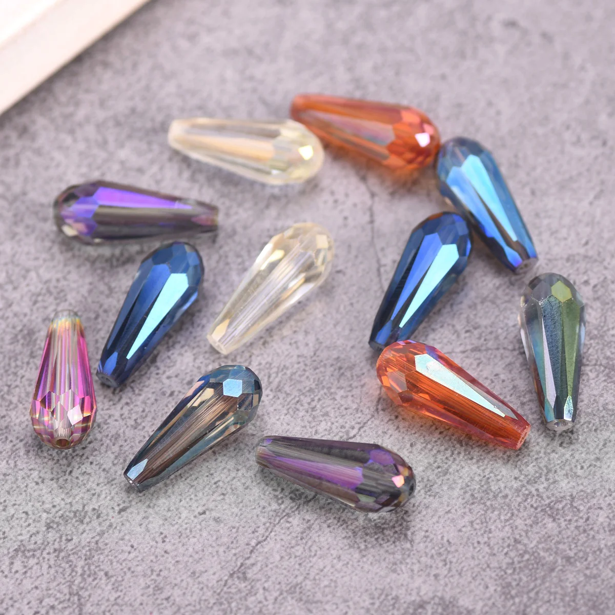 Top Trends: 10pcs Colorful Long Teardrop Shape 20x8mm Faceted Crystal Glass Loose Beads For Jewelry Making DIY Crafts Findings Shoppable Styles