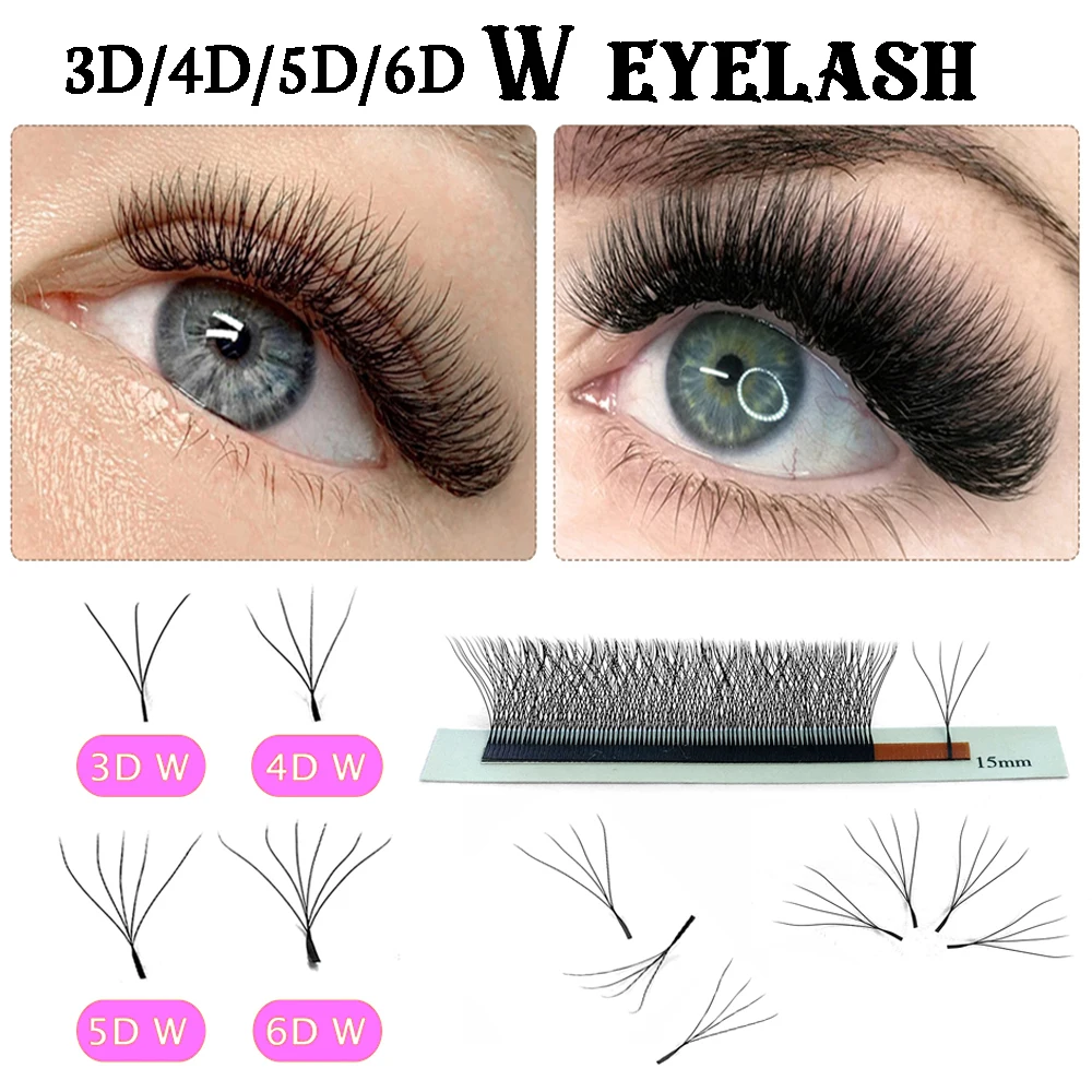 Top Trends: 4D W Eylash Extension 5D 3D Russia Volume W Lash Fluffy Premade Fans Clover Mink Faux Cil Lashes Dolly Hybrid Eyelash 3D Cilios Shoppable Styles