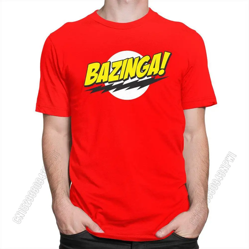 Top Trends: The Big Bang Theory Bazinga T Shirt Men 100% Cotton Handsome Sheldon Cooper T-Shirt Geek Tbbt Tee Tops Merch Gift Shoppable Styles