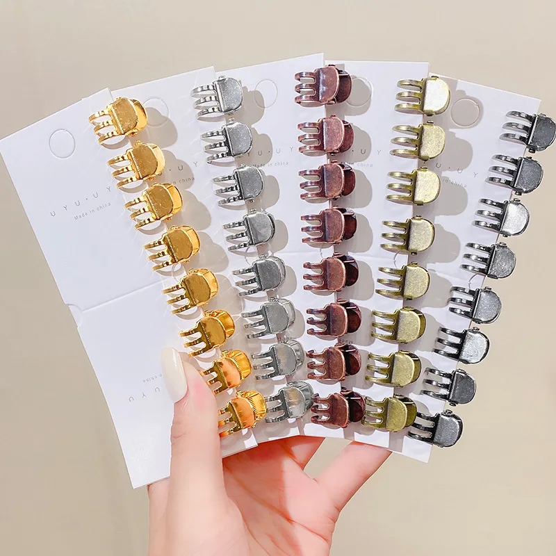 Top Trends: 5PCS / Set Women Vintage Gold Silver Bronze Small Metal Hair Claw Headband Sweet Mini Hair Clips Hairpins Fashion Hair Accessories Shoppable Styles