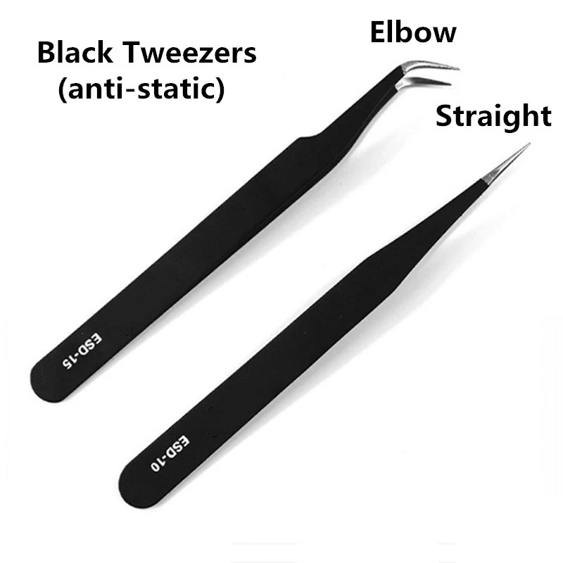 Top Trends: Black Stainless Steel Tweezers Nail Art Acrylic Gel Rhinestones Paillette Nipper Picking Nail Art Equipment Manicure Tools Shoppable Styles