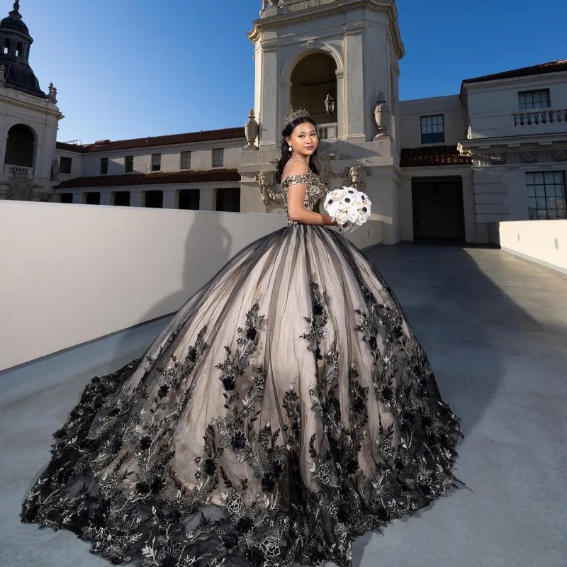 Top Trends: Doymeny Princess Tulle Ball Gown Quinceanera Dresses Meninas De 15 Anos Appliques 3DFlower Ballkleid Vestidos De Debutante Shoppable Styles