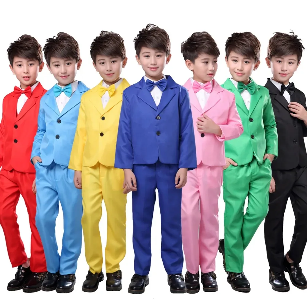 Top Trends: LOlanta 5Pcs Kids Boys Plain Suit Formal Attire Gentleman Blazer Clothing Set For Birthday Party Wedding Shoppable Styles