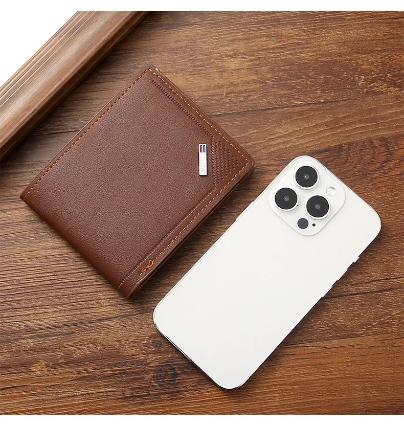 Top Trends: Men Inserts Foldable Wallets Picture Coin Slim Purses Business Money Credit ID Cards Holders Vintage Protection Wallet Men Shoppable Styles - Image 2