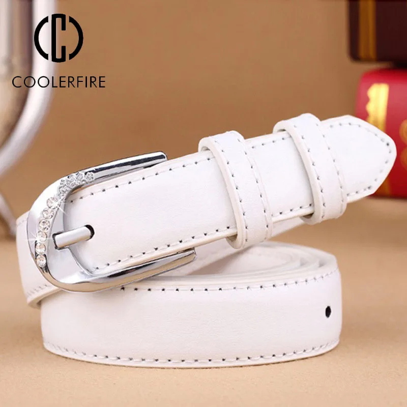 Top Trends: Women's Trousers Belt PU Leather Trend White Belt Fashion High Quality Trouser Belt Solid Vintage Pin Buckle Ladies Strap DT067 Shoppable Styles