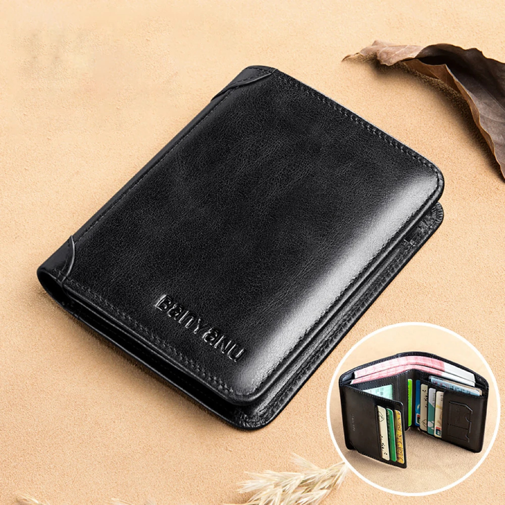 Top Trends: Men&#039;s Wallet Leather Billfold Slim Credit Card ID Holder Short Male Purse High Quality Business Foldable Wallets Cards Money Bag Shoppable Styles