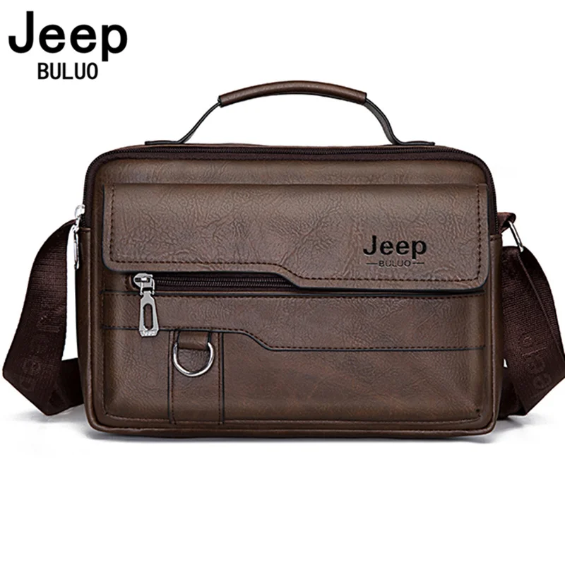 Top Trends: JEEP BULUO Multi-function Business Handbags Men New Man's Shoulder Bags Large Capacity Leather Messenger Bag Crossbody Big Brand Shoppable Styles