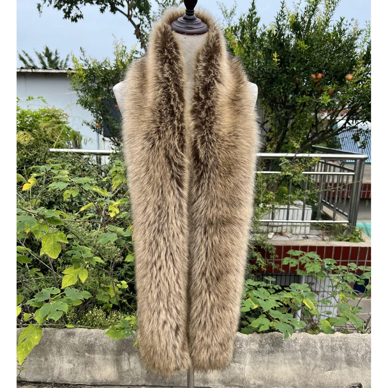 Top Trends: Winter Fox Fur Scarf Fur Raccoon Hair Long Scarf Warm Hair Bib Scarves For Women Шарф Hot Selling Shoppable Styles