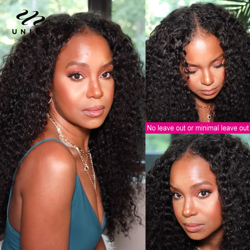 Top Trends: UNice V Part Wig Deep Curly Human Hair Wigs Upgrade U Part Wig No Glue No Leave Out Upart Wig Human HairBlend With Your Hairline Shoppable Styles - Image 3