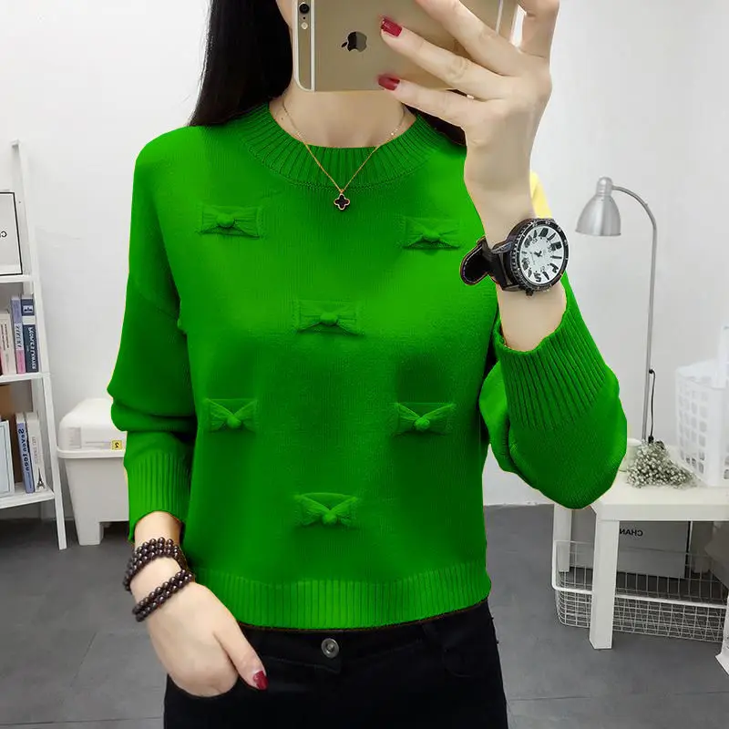 Top Trends: Fashion O-Neck Spliced Solid Color Sweaters Women's Clothing 2023 Autumn Winter Loose Knitted Casual Pullovers All-match Tops Shoppable Styles