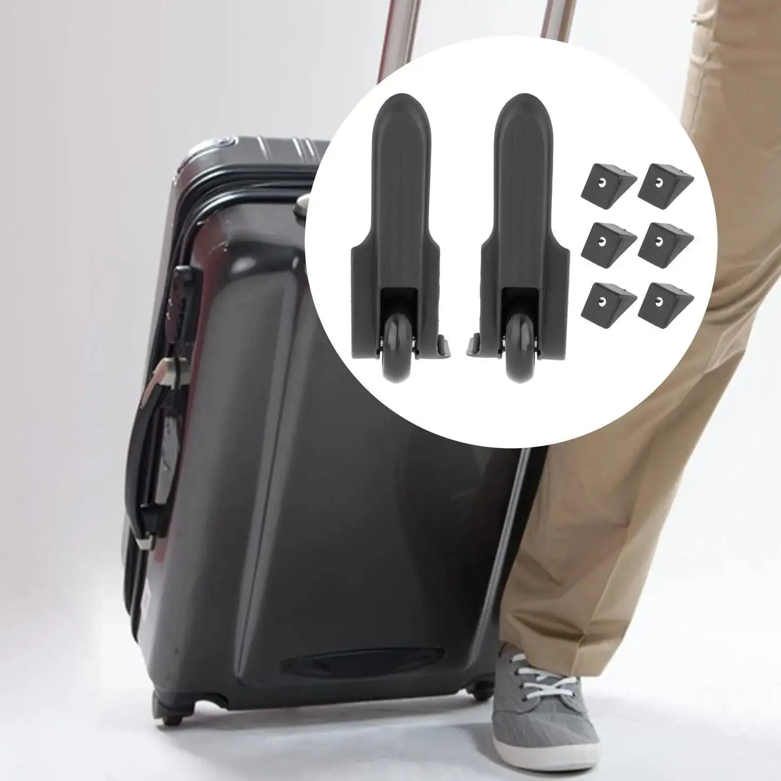 Top Trends: 1 Pair Luggage Wheel Trolley Suitcase Wheel Universal Replacement Repair Set Shoppable Styles - Image 4