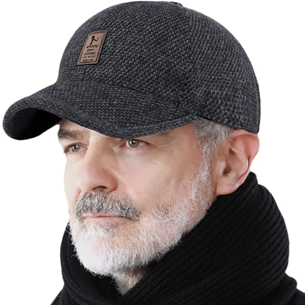 Top Trends: Winter Baseball Cap For Men, Adjustable Warm Outdoor Sport Golf Cap Hats Dad Caps Earflaps Thicken Shoppable Styles