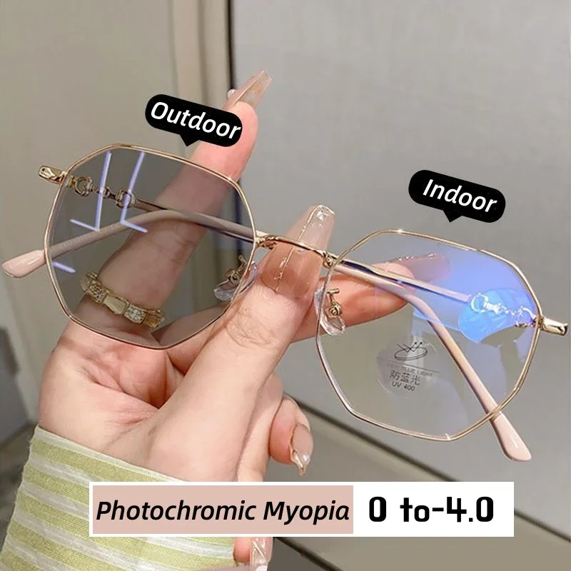 Top Trends: Luxury Fashion Photochromic Myopia Glasses Outdoor Color Changing Sunglasses Unisex Trendy Minus Prescription Diopter Eyeglasses Shoppable Styles