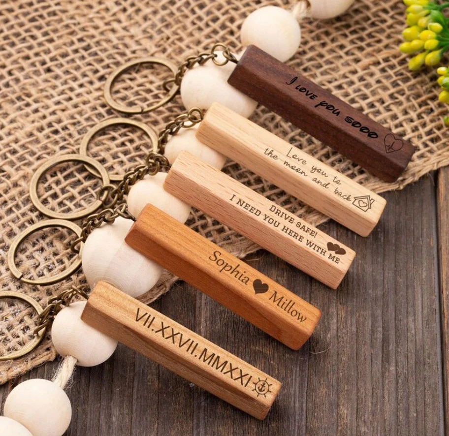 Top Trends: Custom Wooden Keychains For Men Personalized Phone Number Name Text Car Keyring Women Vintage Key Chain Family Father's Day Gift Shoppable Styles