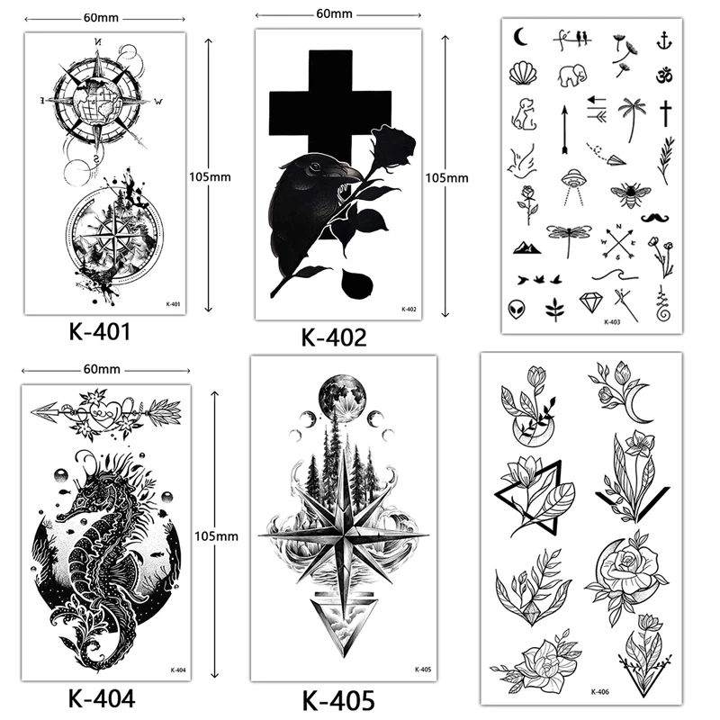 Top Trends: Sketch Tattoo Stickers Waterproof Fake Tattoo Words English Alphabet Flower Butterfly Temporary Tattoos For Women Adult Man Shoppable Styles