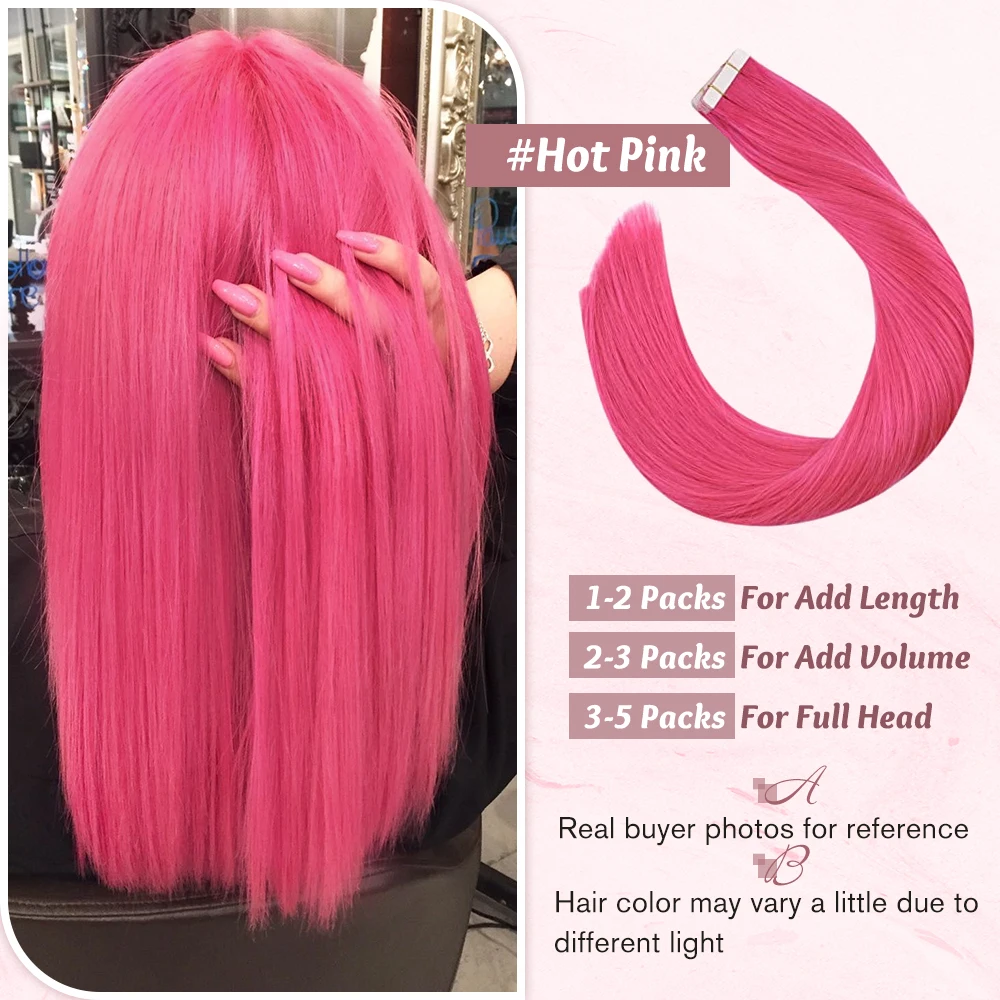 Top Trends: Ugeat Tape In Human Hair Extensions Real Remy Hair Straight Adhesive Glue On Hair 12&#039;&#039;-24&#039;&#039; Hight Quality 20pcs / 40pcs Shoppable Styles