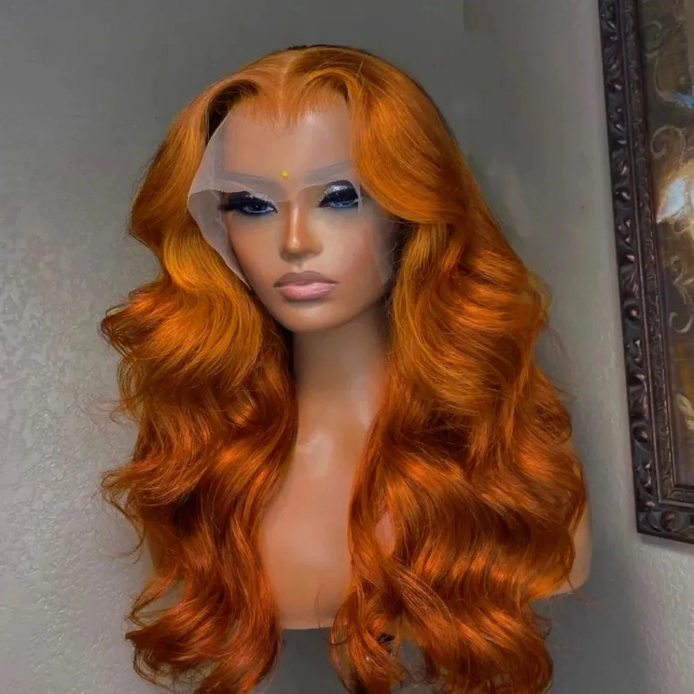 Top Trends: 13x4 Ginger Orange Body Wave Human Hair Lace Frontal Wig 13x6 HD Transparent Lace Frontal Human Hair Wigs Lace Wigs For Women Shoppable Styles