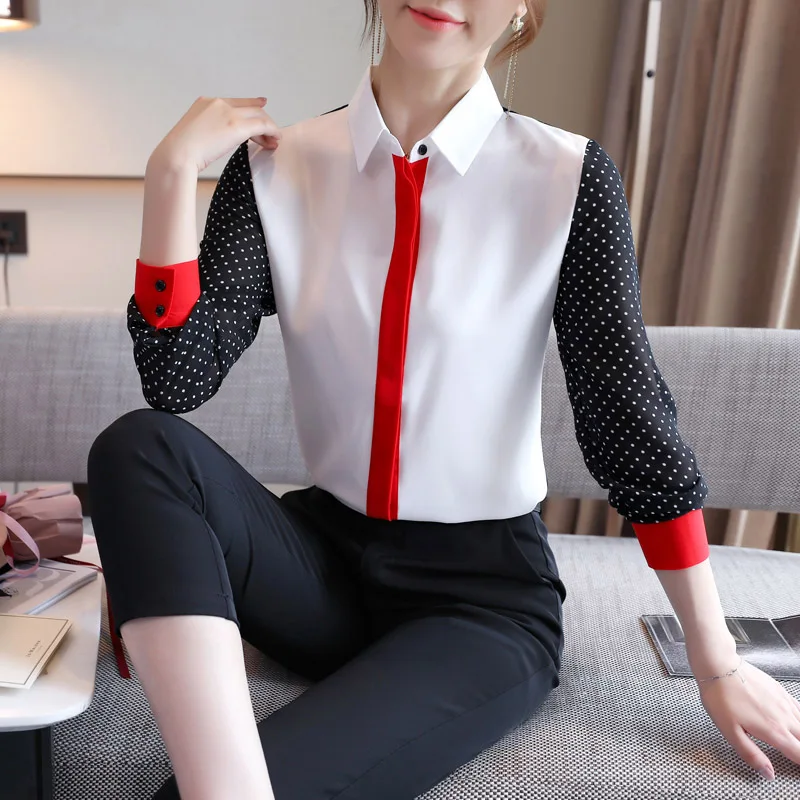 Top Trends: Office Lady Loose Fashion Lace Chiffon Shirts Spring New Striped Patchwork Simple Casual Blouse Women Clothing Shoppable Styles