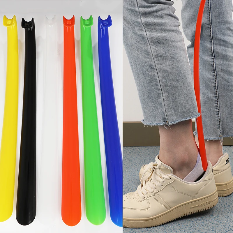 Top Trends: Handle Long Shoehorn Professional Shoe Horn Plastic Shoe Lifter Flexible Shoe Puller Home Shoehorn Lazy Shoes Accessories 42cm Shoppable Styles