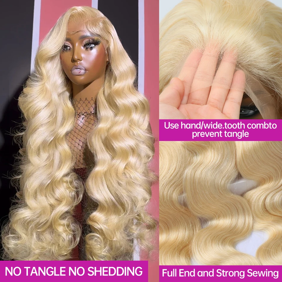 Top Trends: Transparent 613 HD Lace Frontal Wig 4×4 Glueless Bleached Wig Blonde Color Brazilian13×4 Body Wave HD Lace Front Human Hair Wigs Shoppable Styles - Image 4