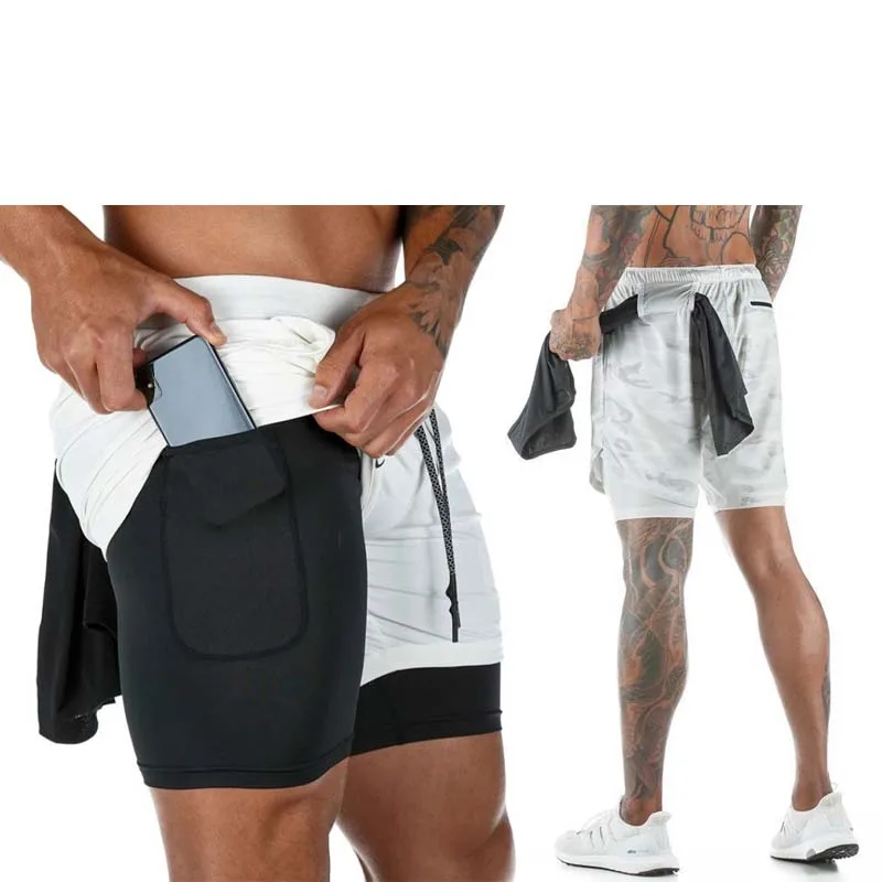 Top Trends: 2 In 1 Men Sport Shorts Double-deck Running Shorts Double-deck Quick Dry Sports Shorts Fitness Jogging Workout Sport Short Pant Shoppable Styles