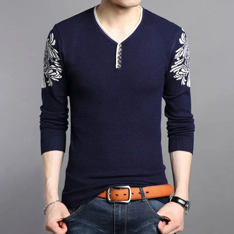 Top Trends: Spring Autumn Thin Korean Long Sleeve V-neck Sweaters Men Clothing Fashion Basic Bottoming Casual Versatile Pullover Knit Tops Shoppable Styles