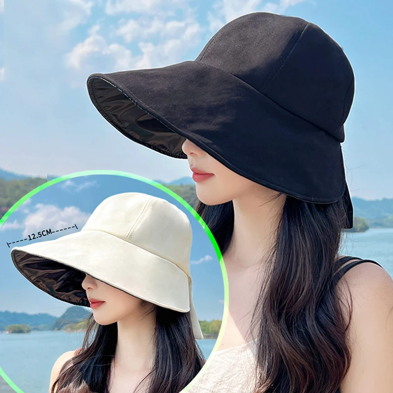 Top Trends: Summer Fisherman Hat Women Solid Color Foldable Wide Brim Sun Visors Cap Sun Hat Outdoor Sports Running Snapback Bucket Hats Shoppable Styles