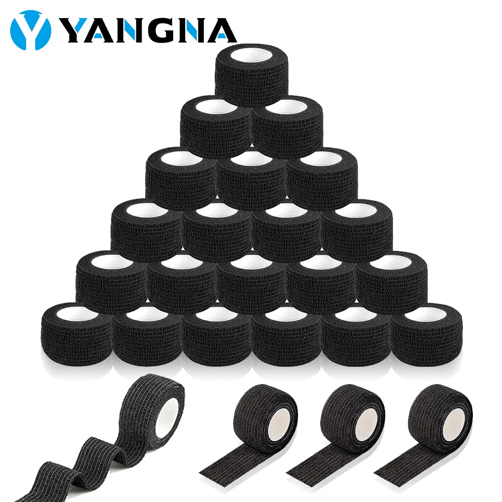 Top Trends: YANGNA 2.5CM Black Tattoo Grip Tape Bandage Wraps Tapes Disposable Self-adhesive Waterproof Bandage For Tattoo Machine Grip Shoppable Styles