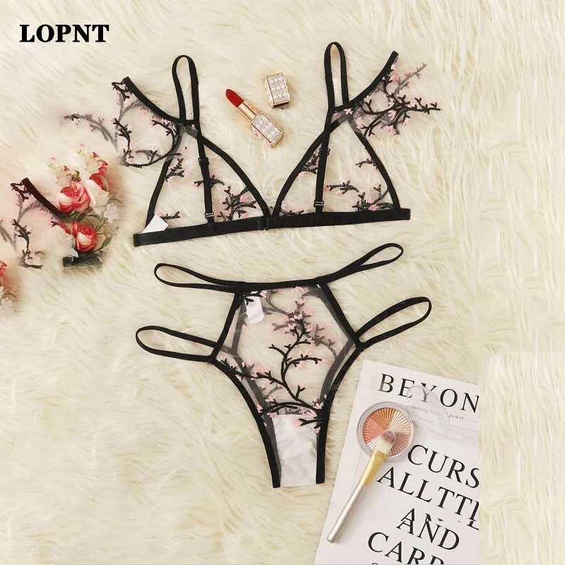 Top Trends: LOPNT Sexy Bralette 3 / 4 Cup Bra Sets Underwear For Women Wire Free Thin Lingerie Set Breathable Comfortable Intimates Bras Set Shoppable Styles