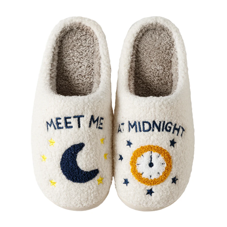 Top Trends: ASIFN Cozy Fuzzy Winter Slippers Meet Me At Midnight Taylor Style Comfy Embroidered Shoes Soft TS Swifties Tour Houseshoes Shoppable Styles