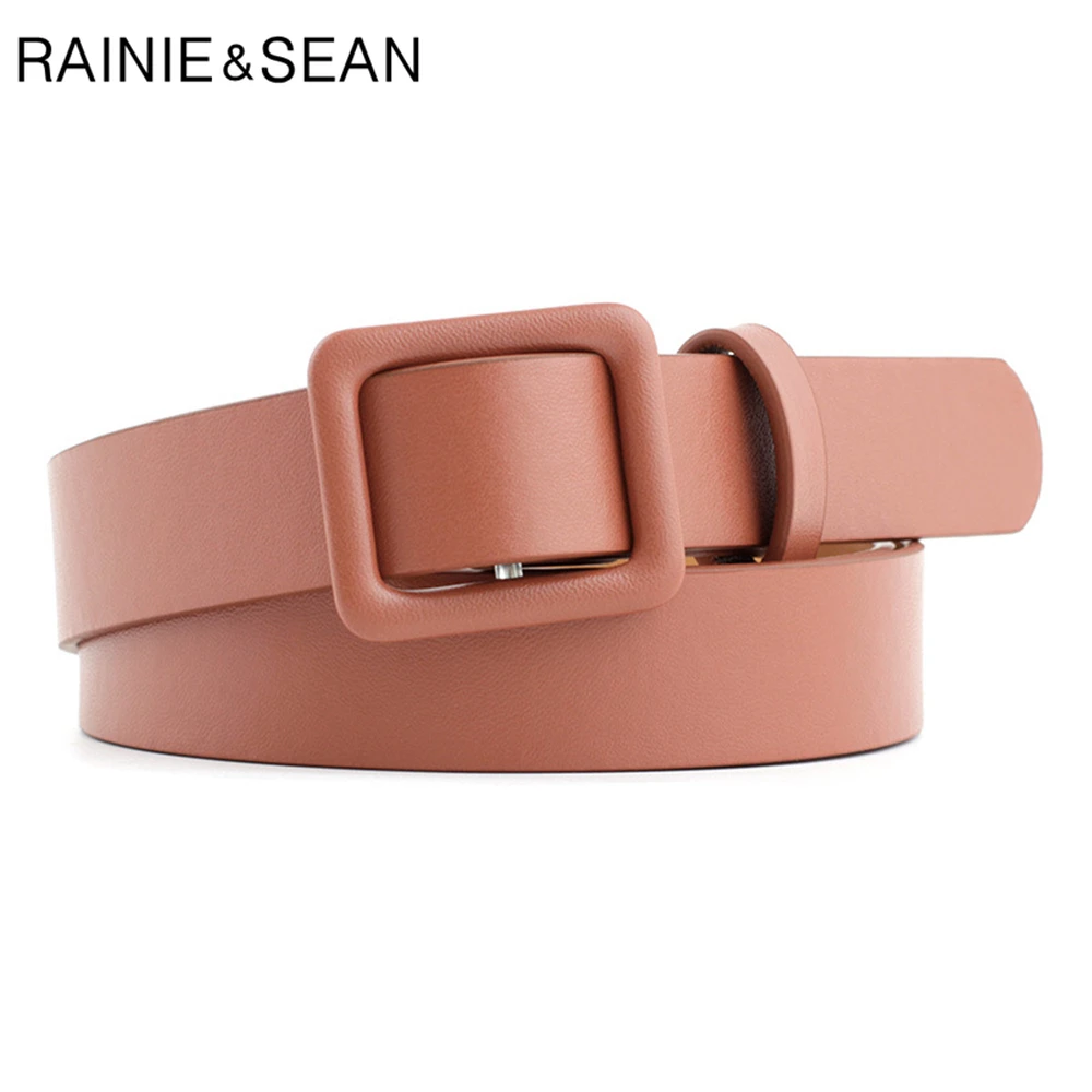 Top Trends: RAINIE SEAN Pink Women Belt No Holes Waist Belt Female Solid Solid Red Black Camel White Girls Belt Fashion Accessories Shoppable Styles - Image 5