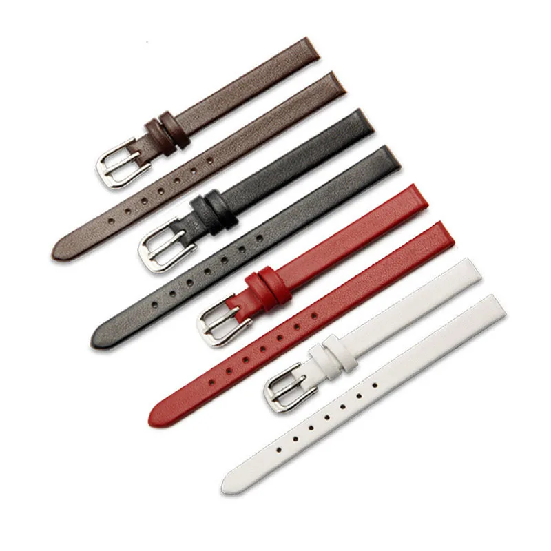 Top Trends: Women's Genuine Leather Watchbands 6 / 8 / 10 / 12 / 13 / 14 / 15 / 16 / 17 Mm Soft Material Strap With Silver Stainless Steel Buckle Shoppable Styles - Image 2