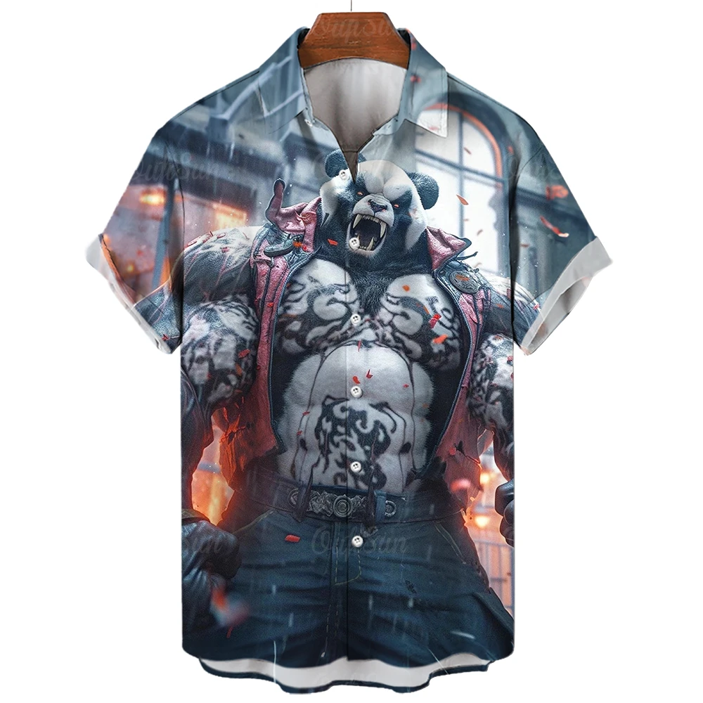 Top Trends: Animal Shirts For Men Orc Warrior Print Men'S Clothing Daily Casual Short Sleeved Street Cool Tees Tops Loose Oversized-Shirts Shoppable Styles - Image 2