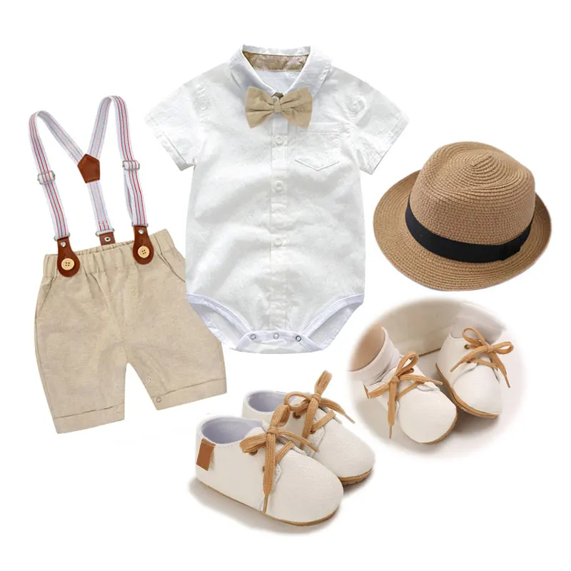 Top Trends: Baby Clothes Set Newborn Baby Boy Birthday Outfit Fashion Baby Clothes Boy White Romper + Suspender Pants Gentleman Suits Set Shoppable Styles