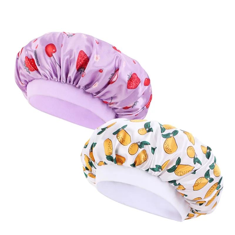 Top Trends: 2pcs Set Kids Printing Stain Bonnet Baby Turban African Children Printing Satin Bonnet Sleeping Cap Boys Girls Night Sleep Hats Shoppable Styles - Image 2