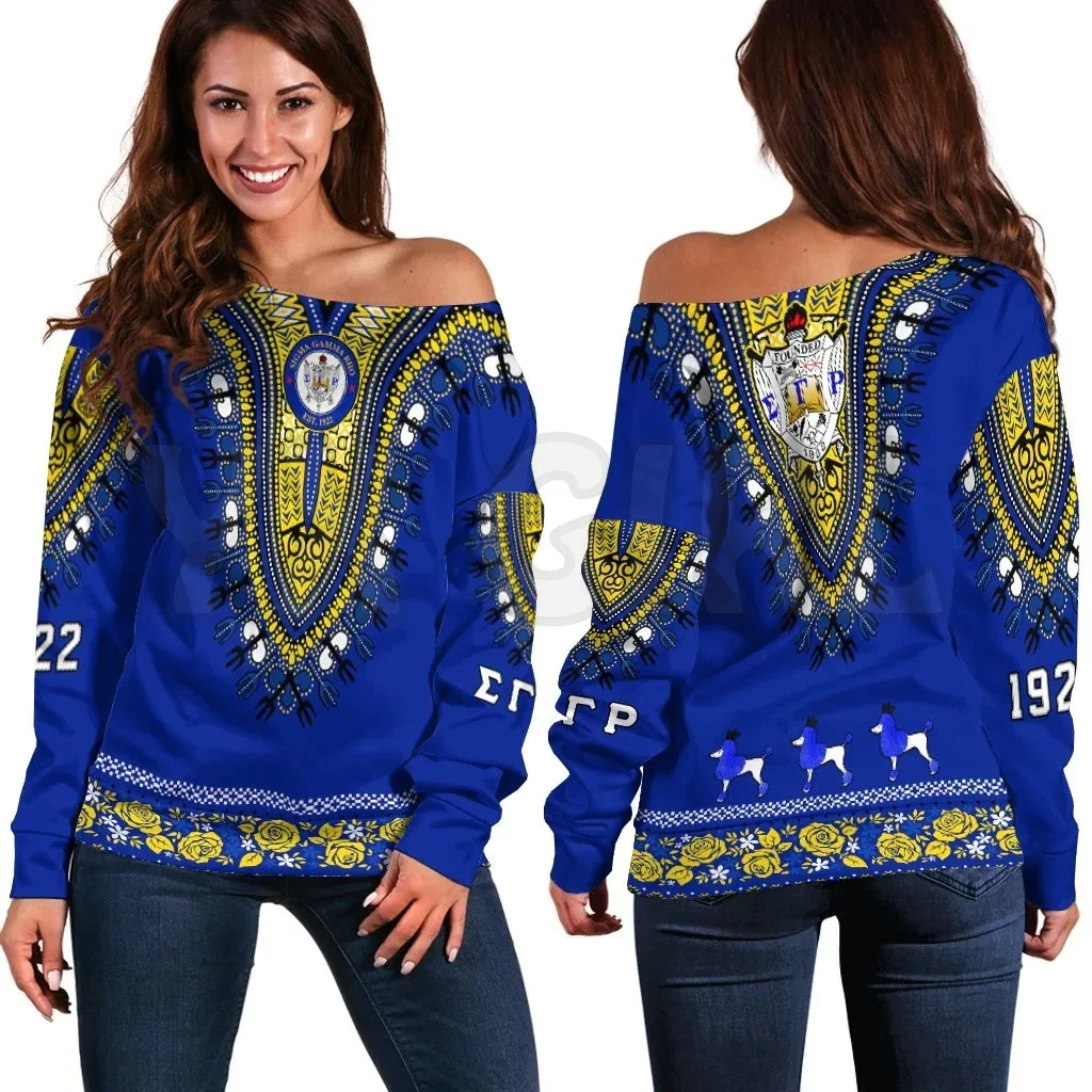 Top Trends: YX GIRL Sigma Gamma Rho African Pattern 3D Printed Novelty Women Casual Long Sleeve Sweater Pullover Shoppable Styles