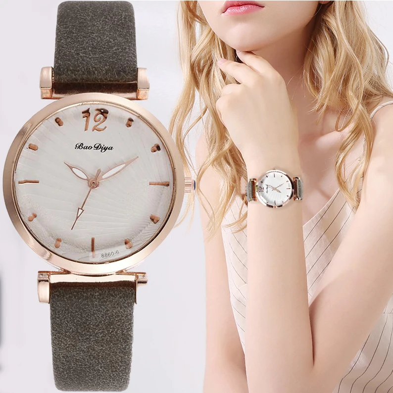 Top Trends: Luxury Women's Wristwatch Scale Dial Ladies Fashion Quartz Simple Plush Leather Watch Ladies Clock Shoppable Styles