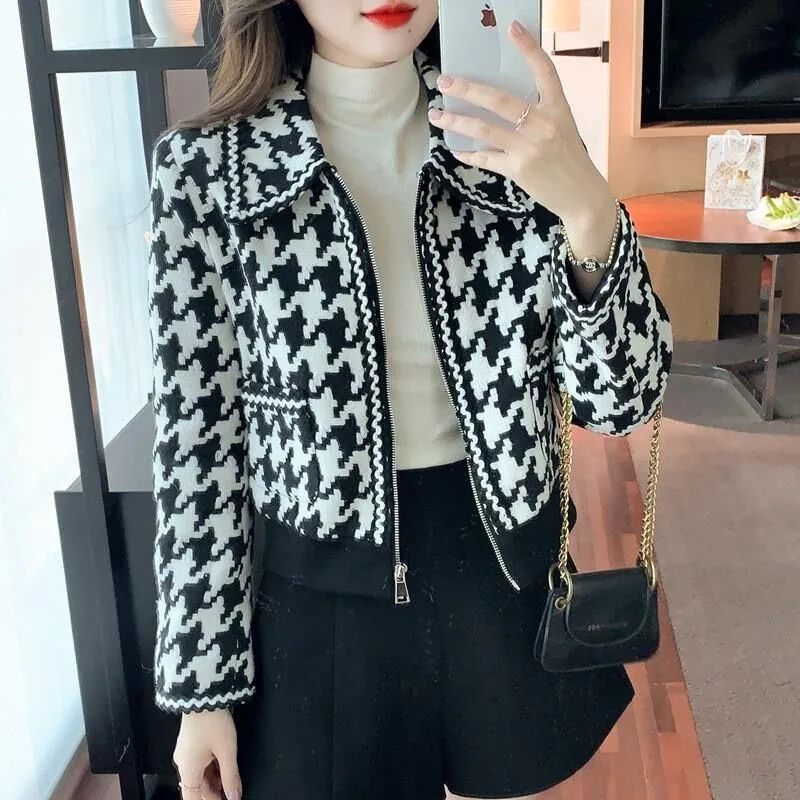 Top Trends: New Spring And Autumn Fashion High End Sense Small Fragrant Checker Short Style Small Man Versatile Western Style Women&#039;s Coat Shoppable Styles