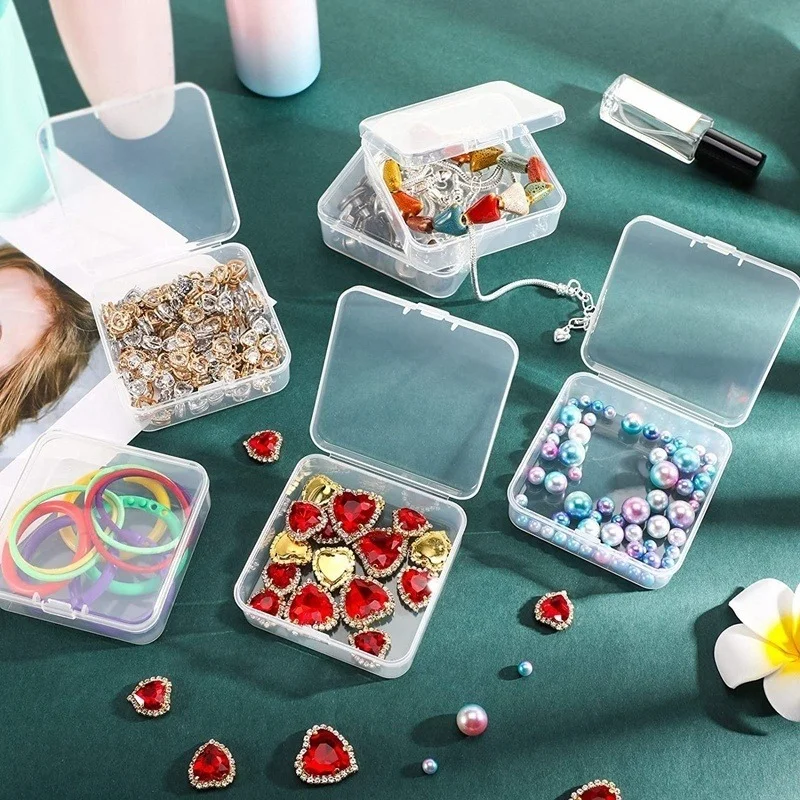 Top Trends: Mini Clear Plastic Storage Box Containers With Lids Empty Hinged Boxes For Beads DIY Craft Jewelry Packaging 4.3*4.3*2cm Shoppable Styles - Image 4